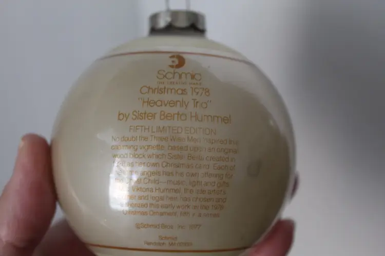 Schmid Heavenly Trio Ornament Sister Berta Hummel 3 Wise Men Xmas Angels 1978
