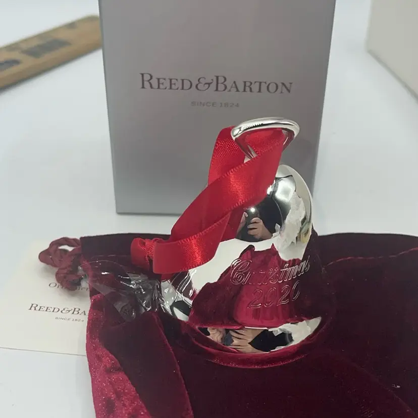 Reed And Barton 2020 Silver Bell With Felt Bag And Box New