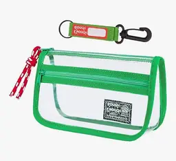 Rough Enough TSA Approved Toiletry Bag Clear Travel Case Pouch w/ Keychain - NEW