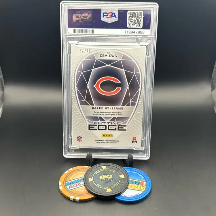 Caleb Williams Rc PSA 8 57/75 Red Cutting Edge Materials 2024 Obsidian Chicago Bears