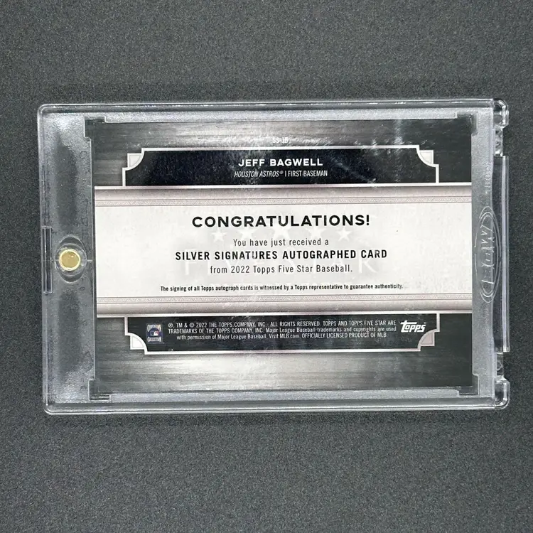 Jeff Bagwell Auto 2022 Topps Five Stars Silver Signatures Auto /30 Astros
