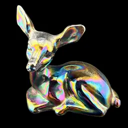Fenton Carnival Glass Iridescent Deer Figurine 4.5”