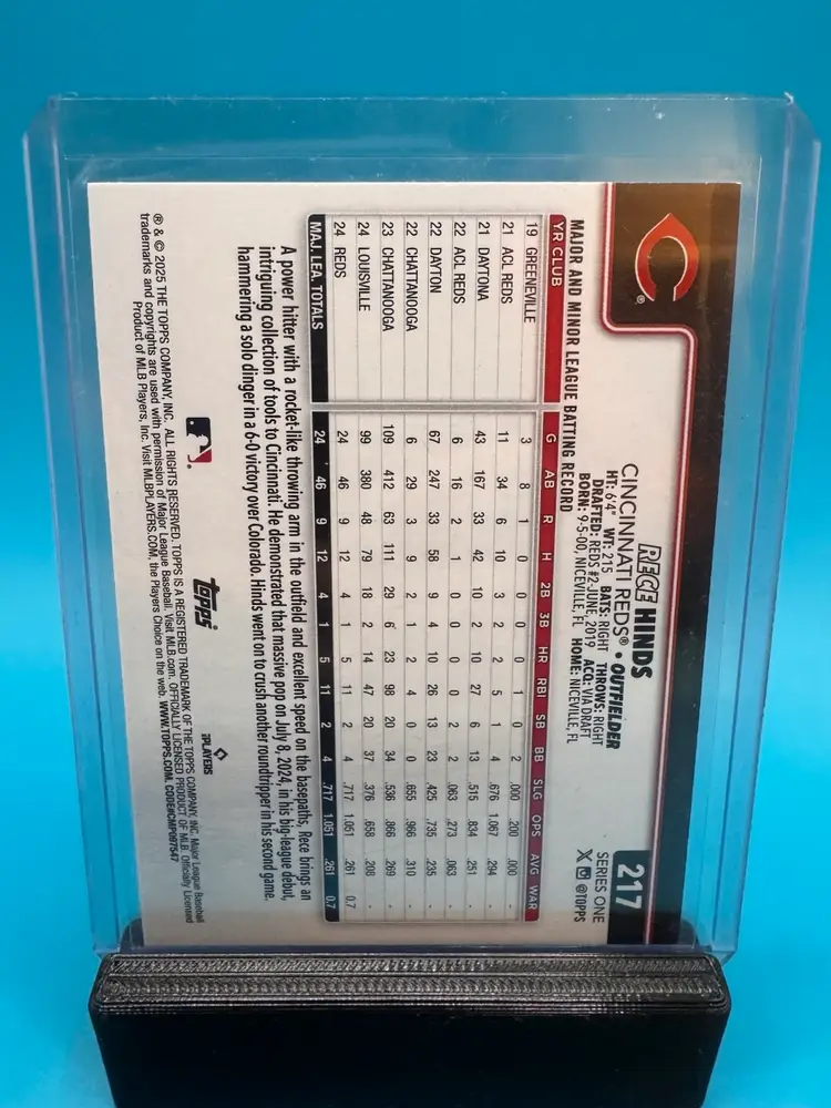 Rece Hinds Topps Sandglitter Foil RC Cincinnati Reds