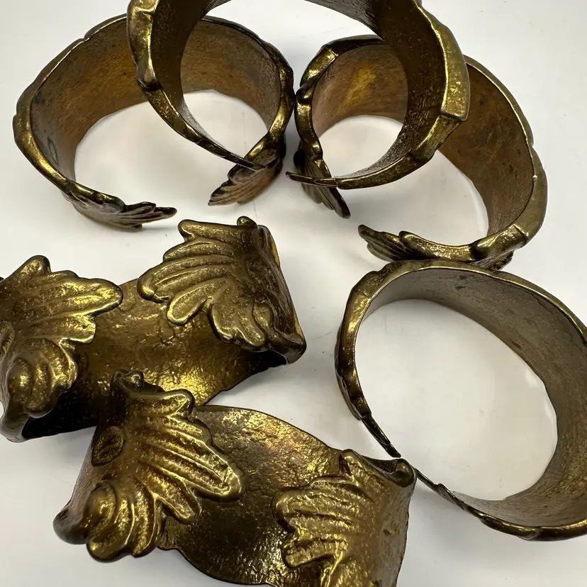 Brass Set/6 Napkin Holders