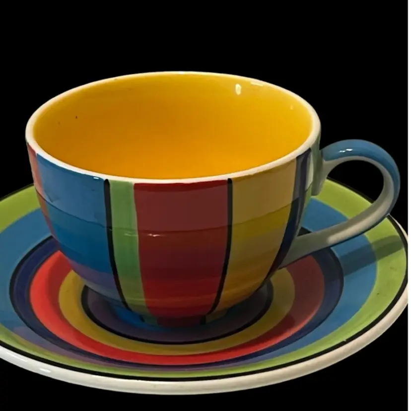 Hand painted Whittard of Chelsea Espresso cup And Saucer