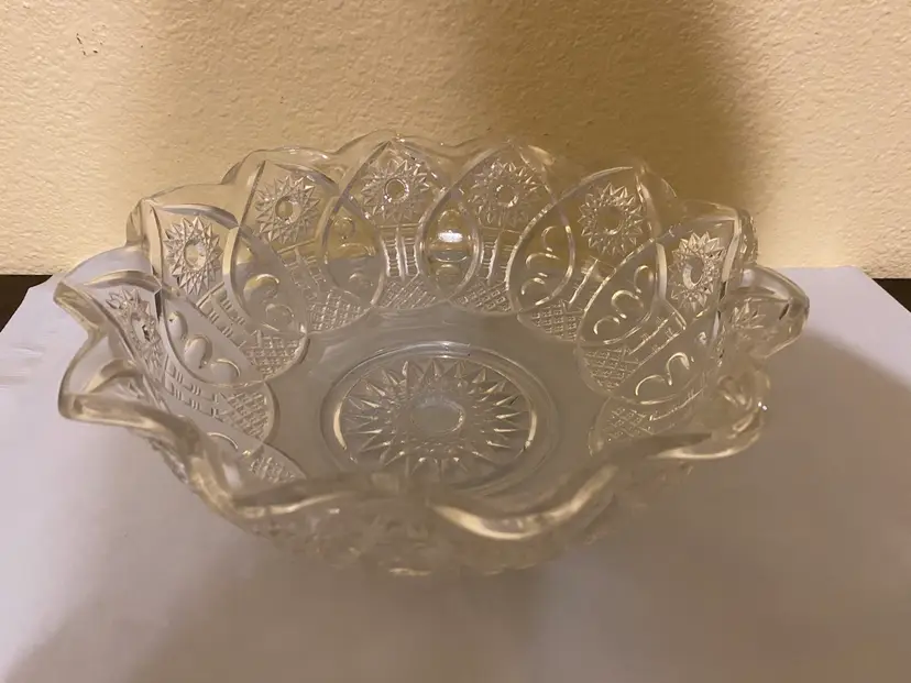McKee & Brothers Clear Lenox Pattern EAPG Glass Serving Bowl - 1899