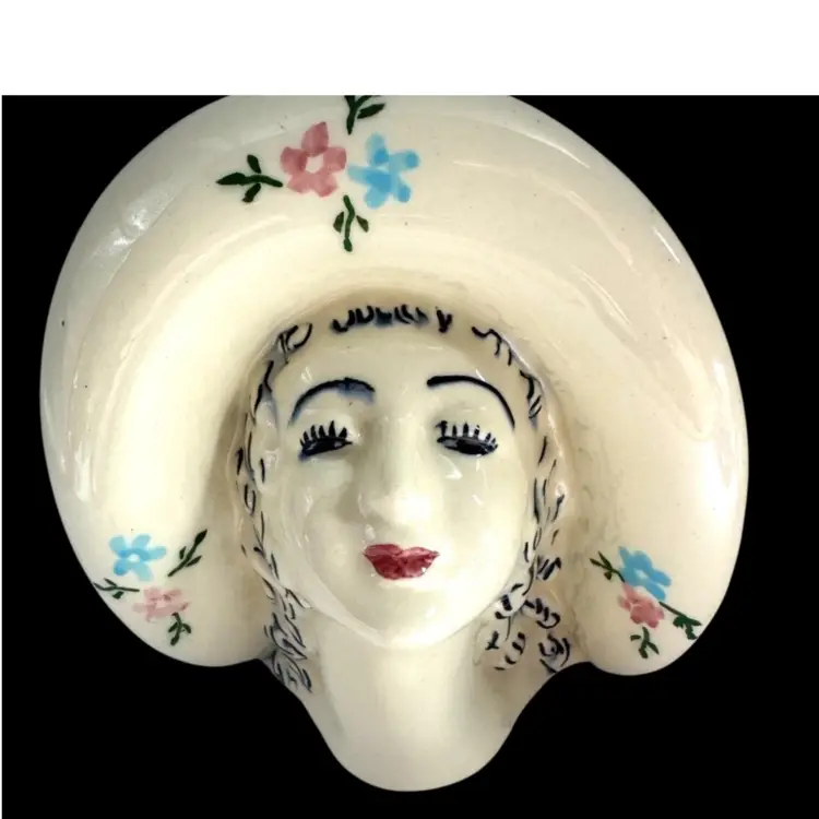 Vintage Girl Head Vase/Wall Pocket