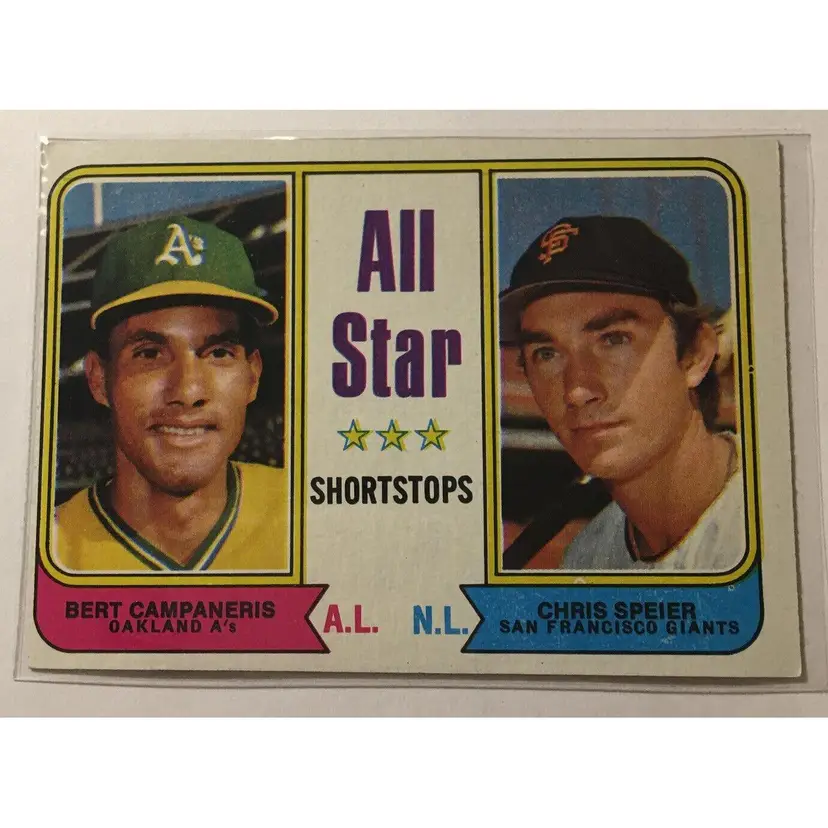 1974 Topps #335 Bert Campaneris Chris Speier Al Athletics SF Giants ⚾