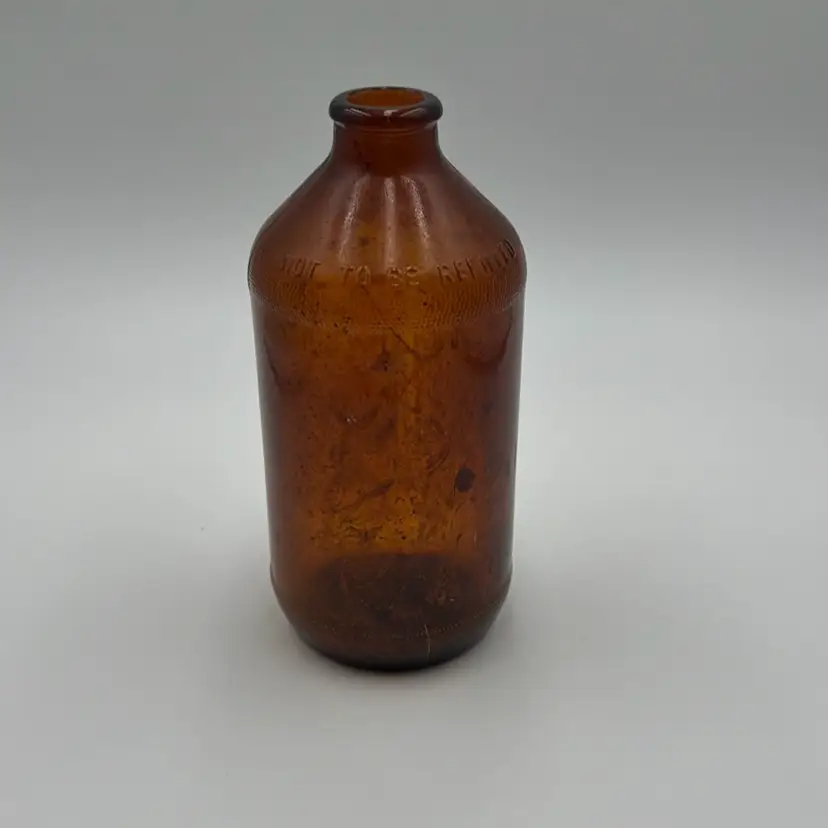 Vintage Amber Glass Bottle