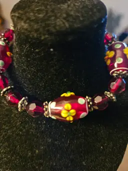 Glass beaded bracelet