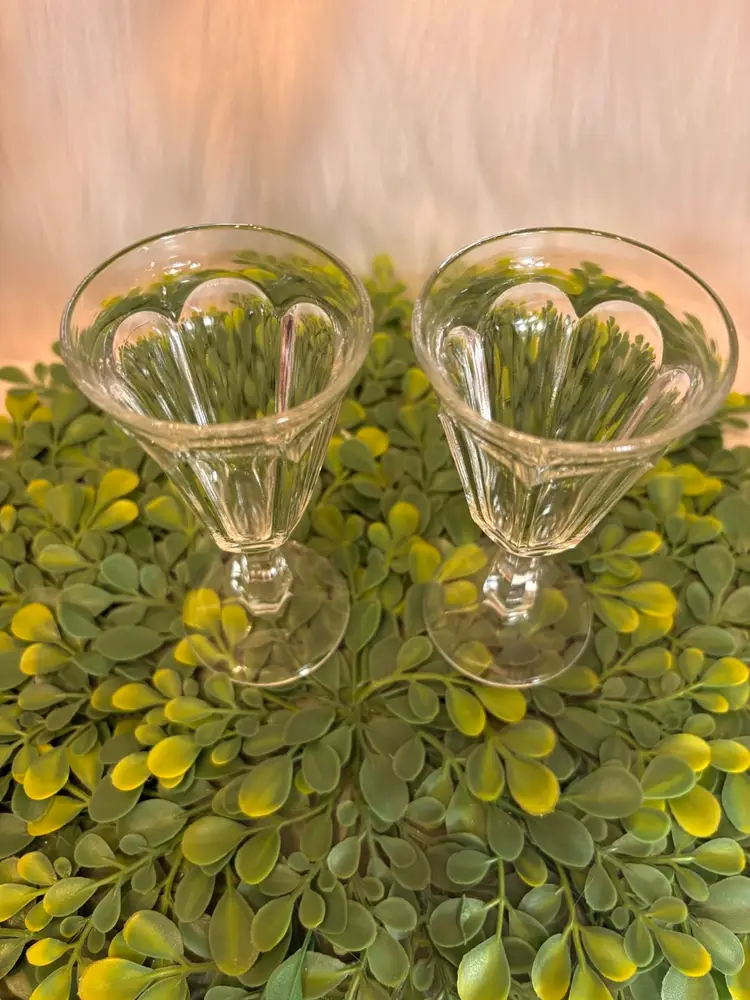 Pair of Vintage Crystal Wine Glasses Heisey Colonial