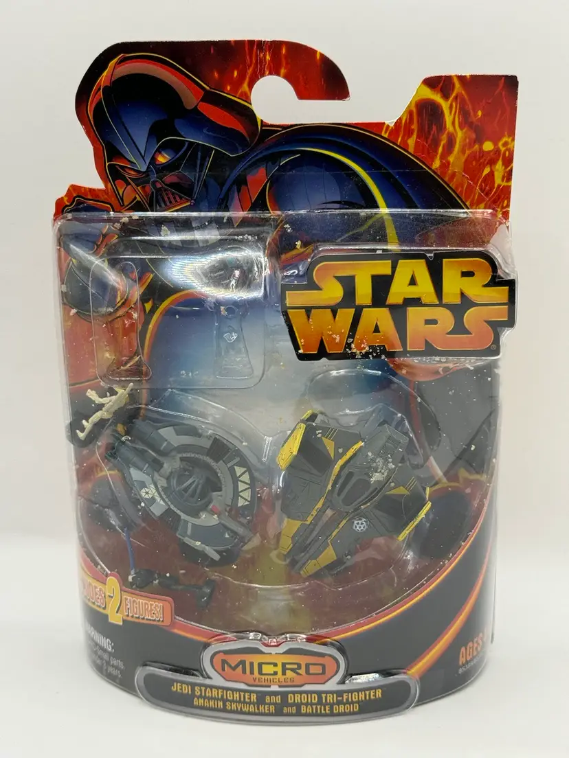 Star Wars Micro Machines Vehicles Anakin Jedi Starfighter Tri-Droid Fighter NIP