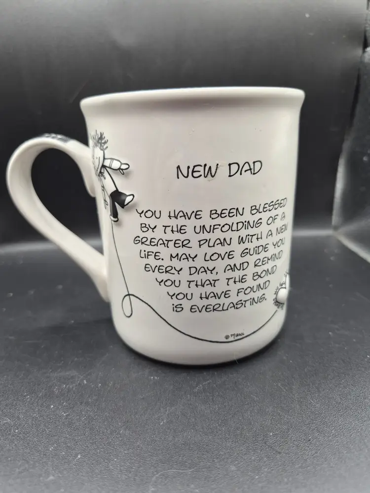 Enesco 'New Dad' Coffee Mug Enesco Children Of The Inner Light Ceramic Plaid
