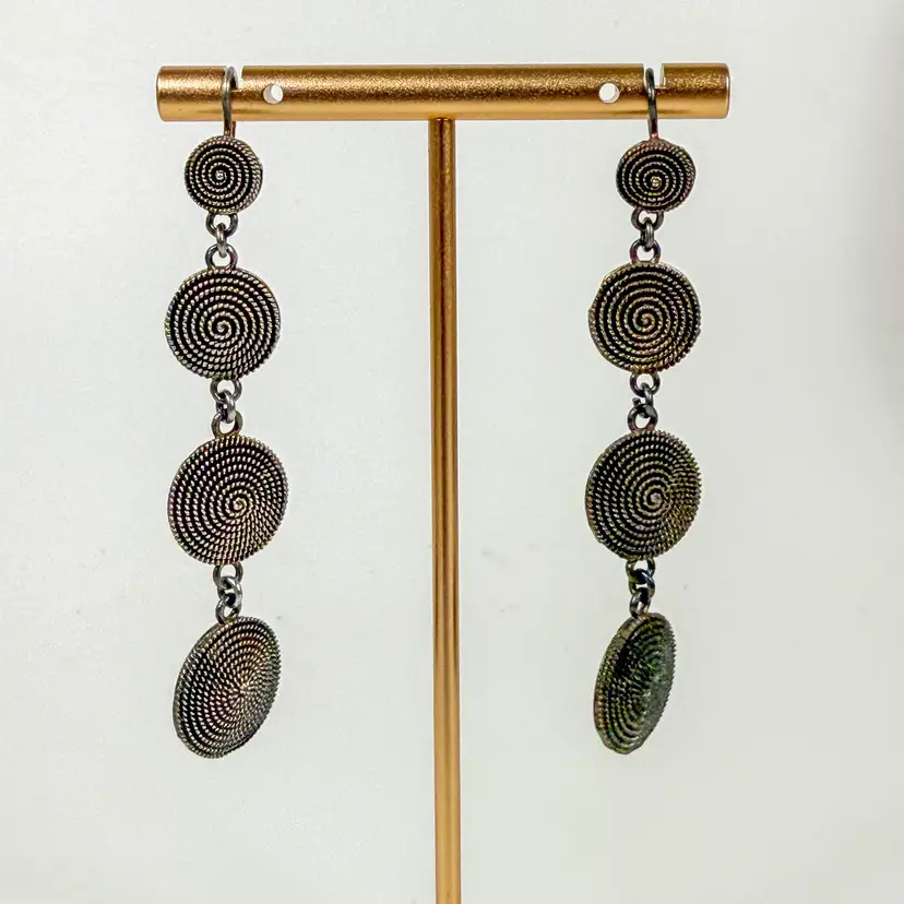 Sardegna Italy Spiral Filigree Dangle Earrings