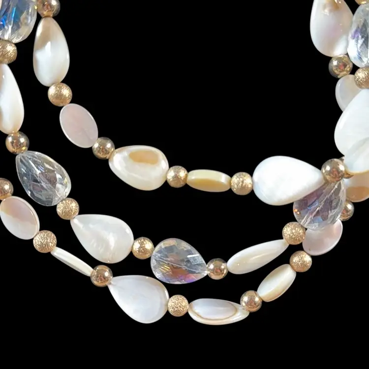 Charming Charlie Three Strand Stone Necklace 20”
