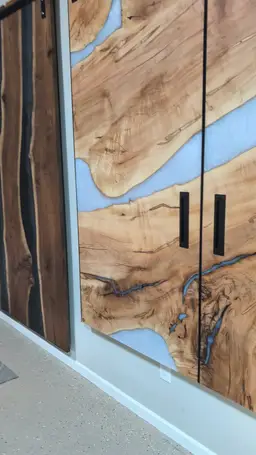 Live Edge Epoxy River Barn Door | Custom Made in CT USA