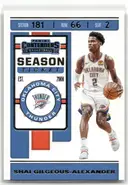 2019 Panini Contenders Shai Gilgeous-Alexander Season Ticket - Thunder