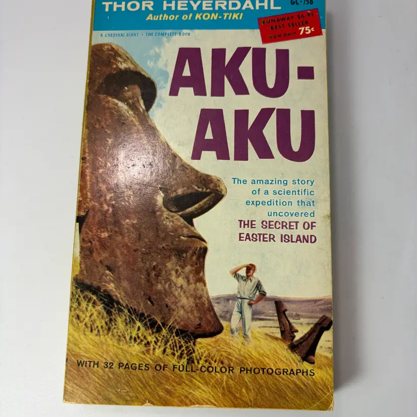 Vintage 'Aku-Aku' Thor Heyerdahl Paperback 1959 Cardinal Books