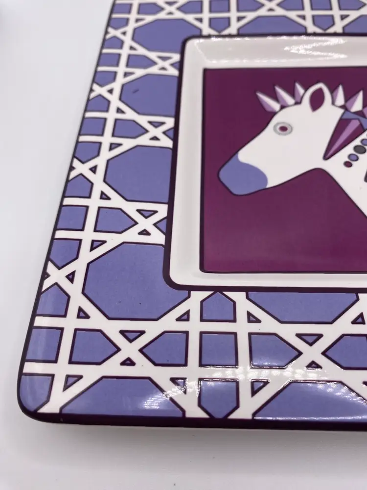 Jonathan Adler Happy Chic Purple Zebra Trinket Plate