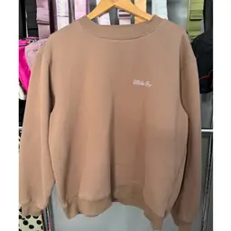 White Fox Brown Pink Sweatshirt S/M