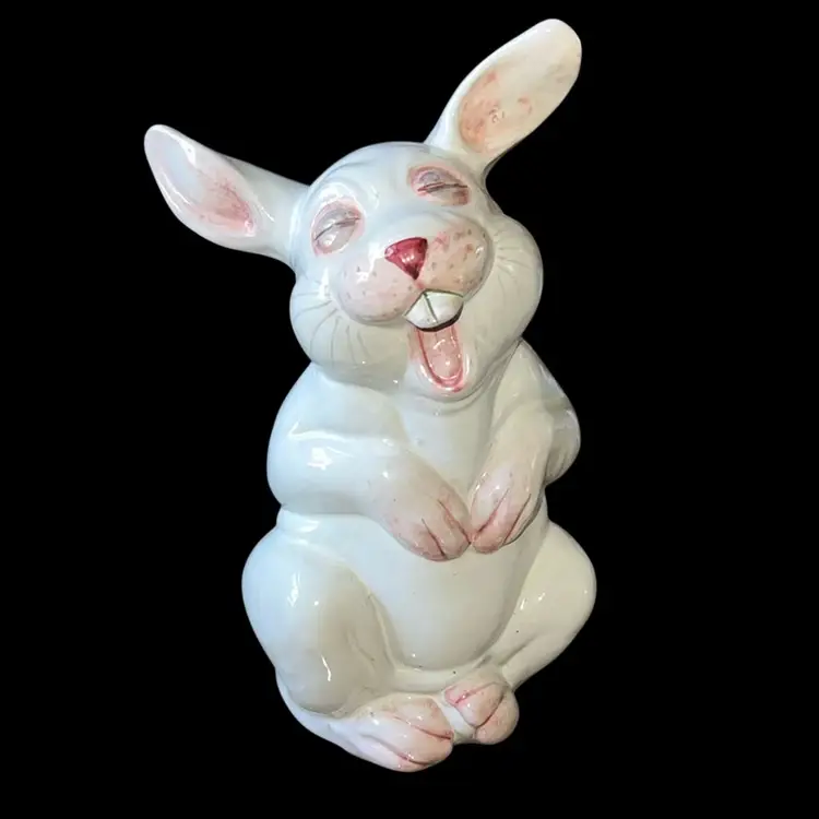 Italian Majolica Pottery Laughing Rabbit