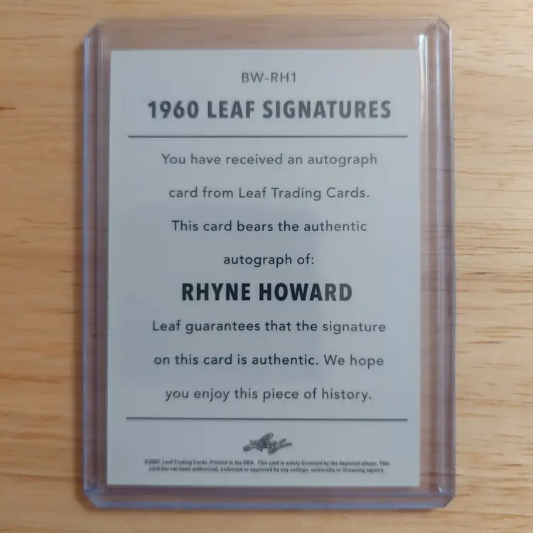 Rhyne Howard Auto.
