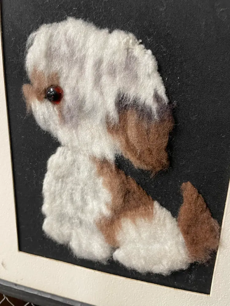 Vintage Japanese Bunka Embroidery Puppy