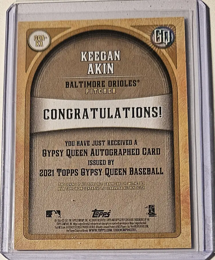 2021 Topps Gypsy Queen Auto Keegan Akin