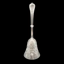 Vintage Tall Crystal Bell, Etched Diamond/Cross-Hatch Pattern