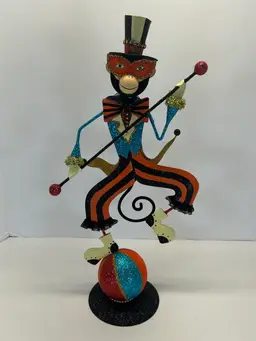 Pier 1 Imports Le Cirque Enchanted Halloween Circus Acrobat Monkey Metal Figurine