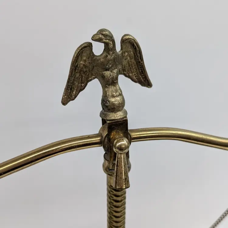 Vintage Brass Scales of Justice Eagle Finial Figurine Top Weigh Colonial 14"