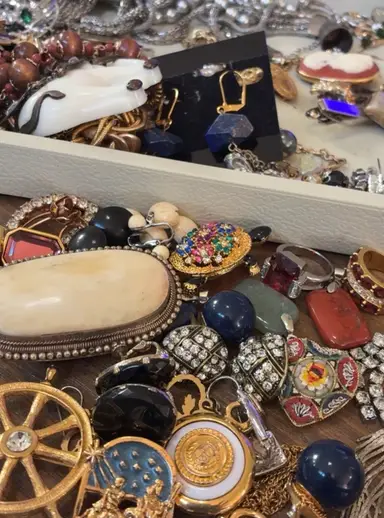 $5 Costume Jewelry $25 Sterling $20 Micro Mosaic Brooches Late Night Fun!