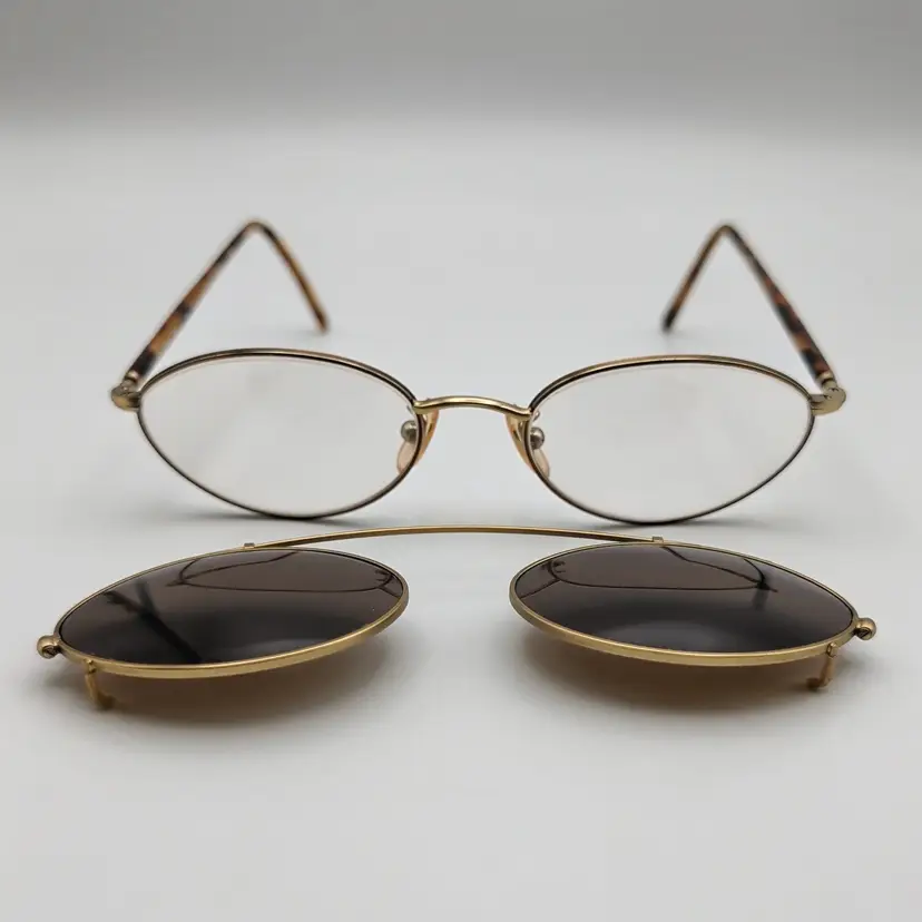 Calvin Klein Eyeglasses Frames Brown Oval Metal Tortoise 50-18-135 245 Sun Clip