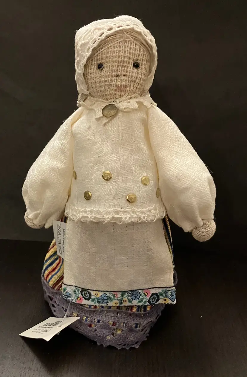NWT Linen Cloth Doll From Estonia 9" tall