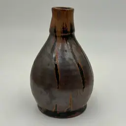 Hand Maid Pottery Bottle Or Vase Has Makers Mark.