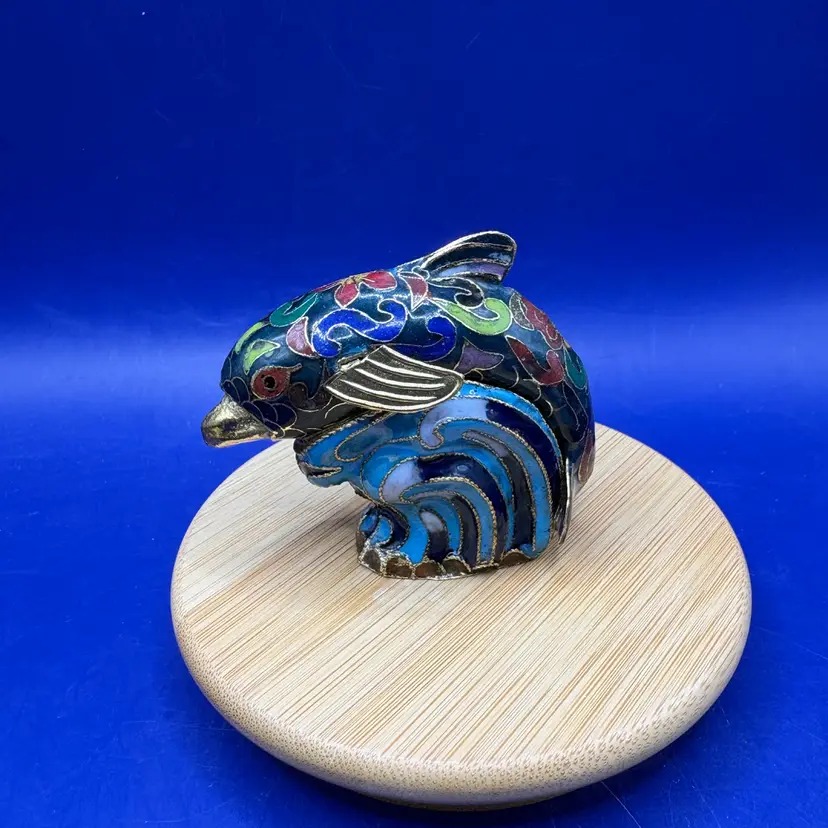 Lenox Treasury Of Dolphins Cloisonné Metal Figurine Trinket Box