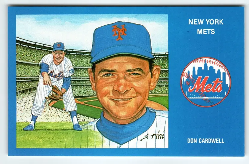 1969 NY Mets Baseball Postcard Susan Rini Don Cardwell Unused Limited Edition