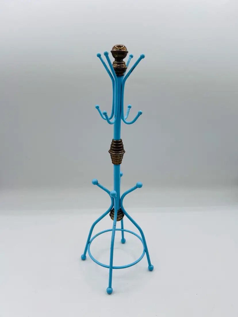 Jewelry Organizer Stand, Miniature Metal Coat Rack, Or Dollhouse Furniture Accessory