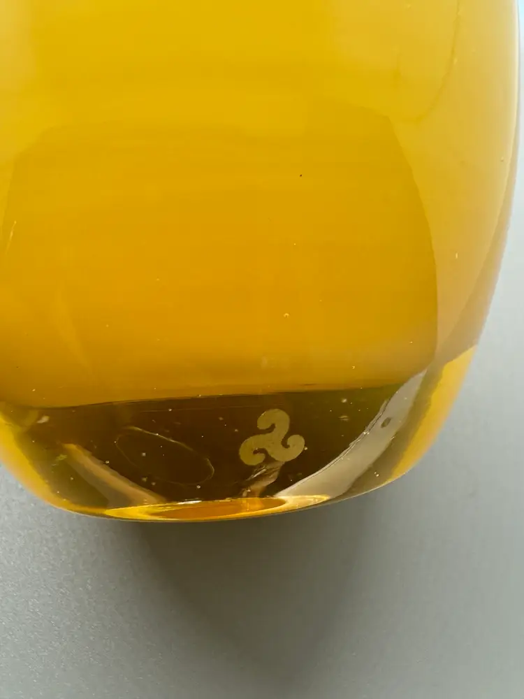 'Comfort' Glassybaby with Triskelion etching. Bring comfort and a relaxing environment to your home with the glow from this handblown votive holder.