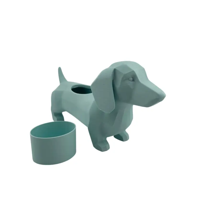 Weenie Dog Planter in Aqua🐬(opening is 1.75in x 1.25in & is removable)