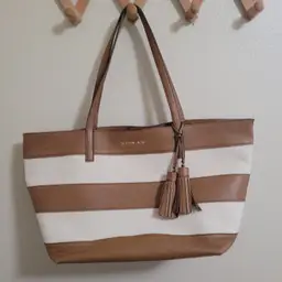 Michael Kors Large Leather & Canvas Tote Bag 10 x 18 inches