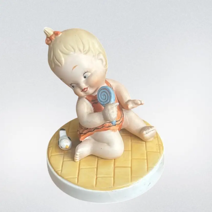 Flambro Little Girl And Bird Figurine