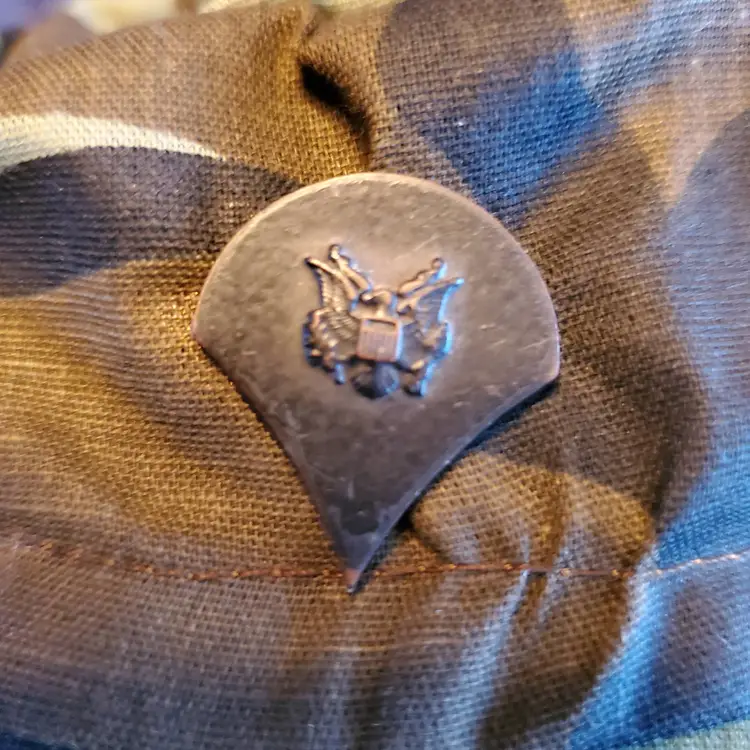 1985 Cabbage Patch Kid Toothy Boy. His Hat Has Real Vintage Army Specialist E4 Pin!