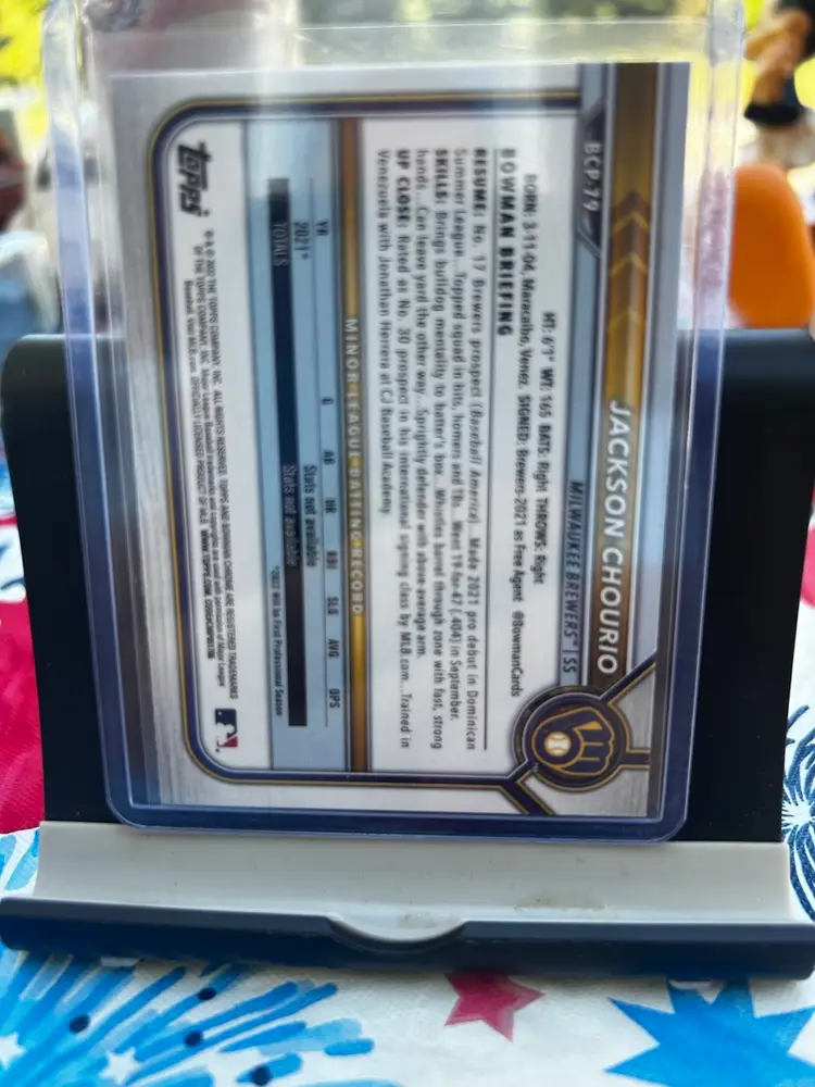 2022 Bowman - Chrome Prospects 1st Jackson Chourio #BCP-79