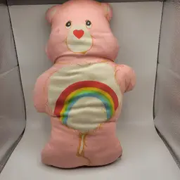 Vintage 1980s Care Bears Cheer Bear 12" Plush Stuffed Pillow Toy Kenner