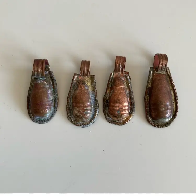 Set Of 4 Vintage Handcrafted Copper Ethiopian Fertility Charms
