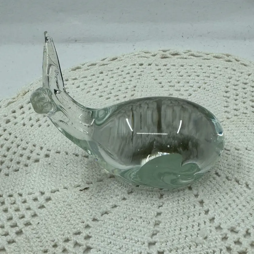 Clear Glass Whale Figurine