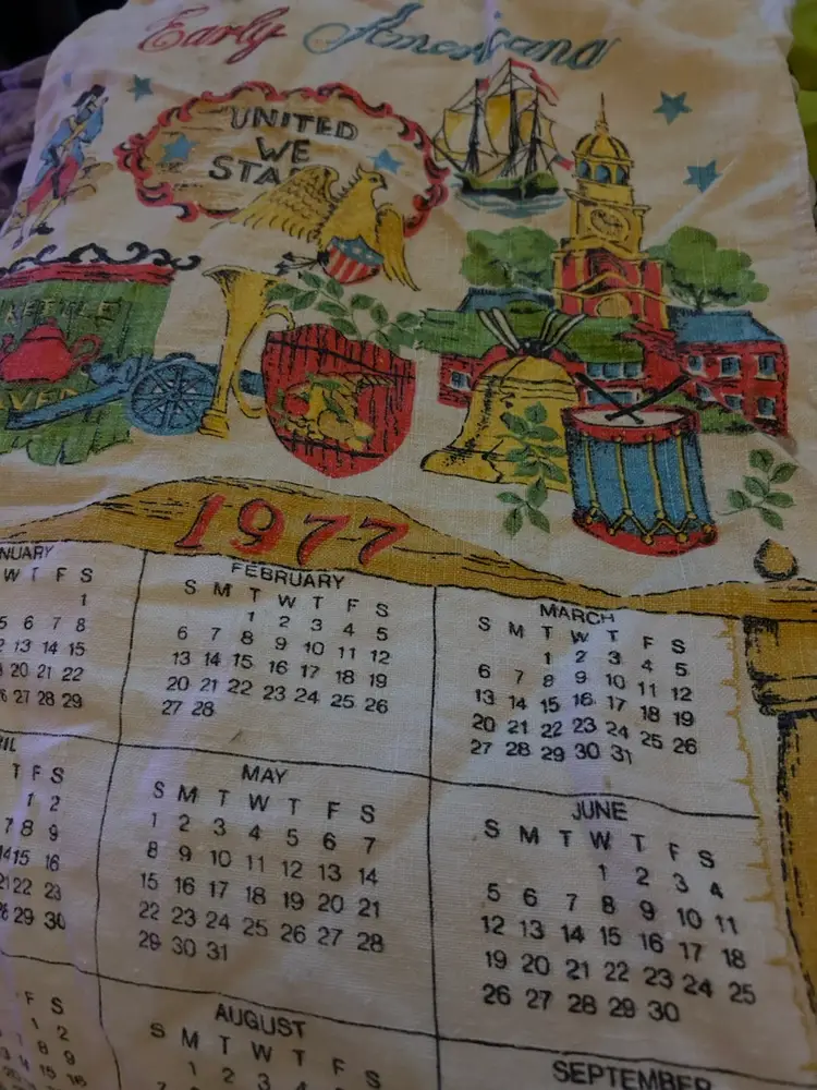 Kitchen Cloth Calendar 1977