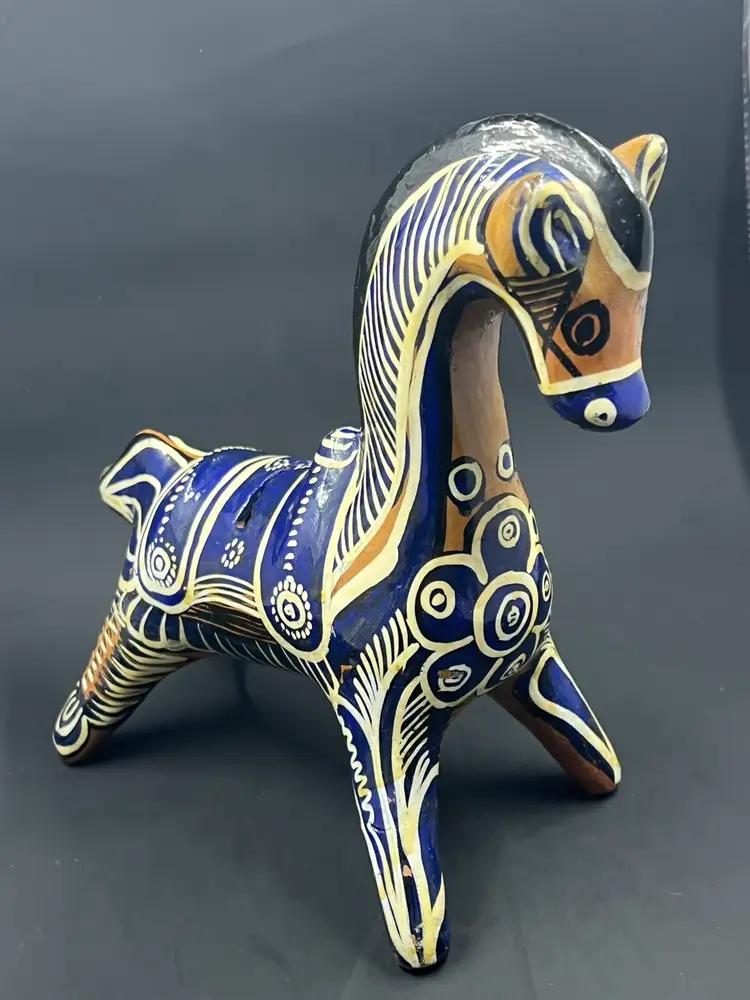 Mexican Folk Art Clay Horse Bank