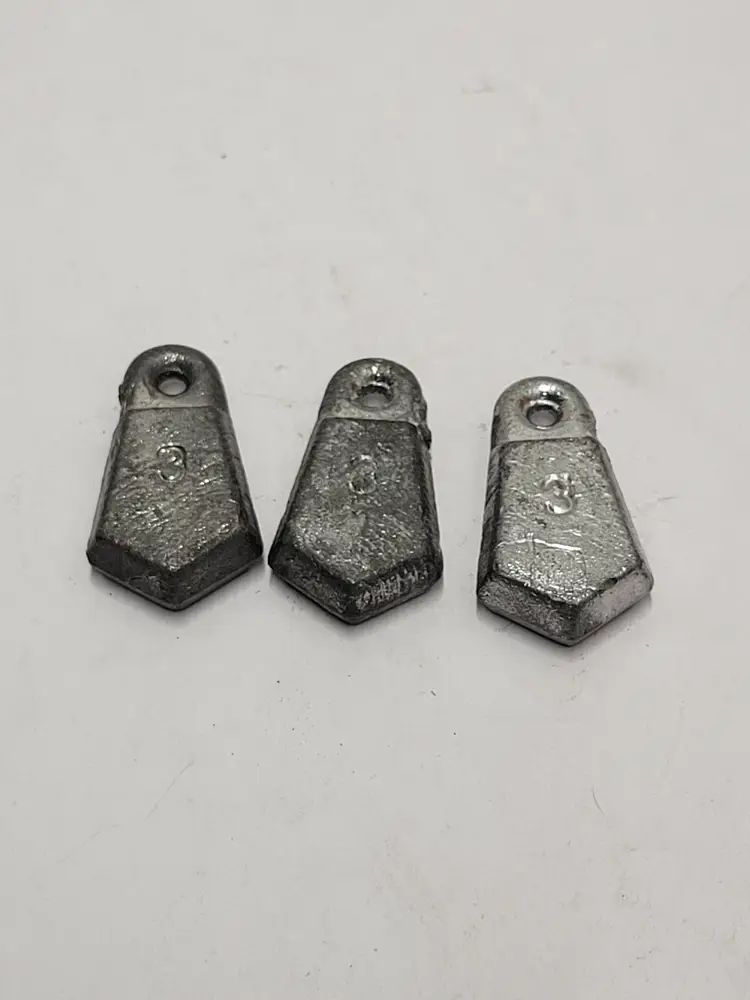 3 , 3 OZ  HANDMADE FLAT LEAD BANK SINKERS